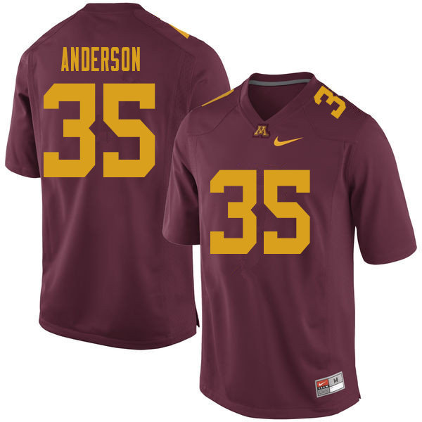 Men #35 Danny Anderson Minnesota Golden Gophers College Football Jerseys Sale-Maroon